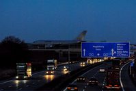  - Military traffic on taxiway west and normal morning traffic on A 14 thereunder..... - by Holger Zengler