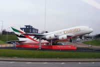  - Emirates A380 model on the roundabout at the entrance to the Heathrow tunnel - by Chris Hall