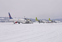  - A winterday in Germany. Two Air Baltic Fokker 50 at Saarbrucken (EDDR/SCN). In and Out for maintenance at Contact Air.  - by Wilfried_Broemmelmeyer