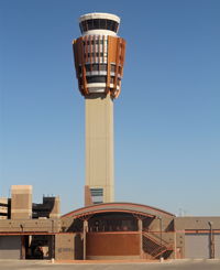 - Phoenix City Fire Station and Sky Harbor Tower. - by Mark Kalfas