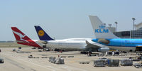  - QANTAS, Lufthansa and KLM at the gate - DFW Airport, Texas - by Zane Adams