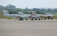  - Three of Cambrian Flying Club's Piper Tomahawk aircraft. - by Roger Winser