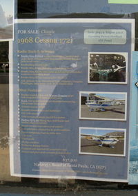 - FOR SALE>N46205 1968 Cessna 172I, Lycoming O-320-E2D 150 Hp, I model is first C172 with factory Lycoming power & 2,000 hour TBO, 14 volt electrical syst. Horton STOL mod. See my additional aircraft photos here. - by Doug Robertson