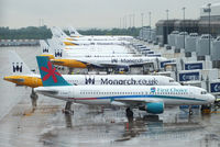  - Monarch Airlines dominating T2 at Manchester Airport - by Chris Hall