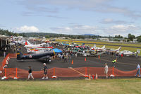  - Photo of the ramp for the 2012 Friday Harbor Fly-in. Low cloud in the morning reduced the numbers of visitors - by Duncan Kirk