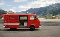  - The small fire truck of Zell am See airport, now parked at the Heli apron. - by Jorrit de Bruin