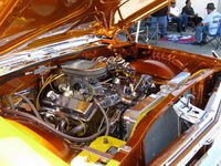  - First Sunday Aviation Museum of Santa Paula Open House & Fly-in invites car clubs-same customized Chevrolet with chromed, detailed big block V-8, battery disconnected for safety. Need dark glasses to safely view this one! - by Doug Robertson