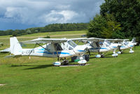  - line up of Ikarus C42 FB80 at Popham Airfield, Hampshire - by Chris Hall
