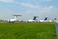  - BAe 146's stored at Kemble - by Chris Hall