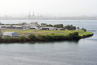  - Isla Grande Airport, also known as Fernando Ribas Dominicci Airport, serves general aviation aircraft; it is located just opposite San Juan harbor.  The international (commercial) airport for San Juan is SJU.  In the foreground is the threshold of Runway  - by Daniel L. Berek
