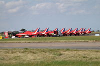  - The Red Arrows parked on Delta at Norwich. - by Graham Reeve