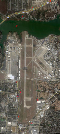  - Spotting map for NAS Fort Worth
The red letters indicate places that you can see action around the airfield.

  - by Zane Adams
