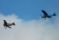  - CASA 1-133C Jungmeister G-BVXJ and Auster J-1N Alpha G-AIBW at the Real Aeroplane Club's Wings & Wheels fly-in, Breighton - by Chris Hall