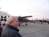  @ Grimes Field Airport - My Dad, WW2 Navy veteran, watching the B-25's start up for the flight to Dayton. - by Bob Simmermon