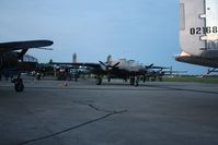  @ Grimes Field Airport - B-25's starting up at dawn for the flight to Dayton. - by Bob Simmermon