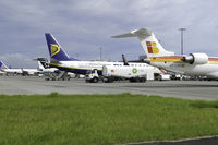  - EC-LOX,EI-DYY,OH-BLN,PH-EZP & United B757-224 N14106 On the international arrivals ramp,taken from the Almond road car park - by Mike stanners