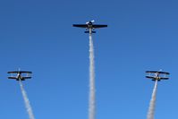  - G-EDGJ leading G-ZIII and G-PITZ over Old Buckenham with smoke on. - by Graham Reeve