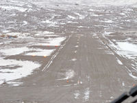  @ Grise Fiord Airport - Starting the overshoot which is an immediate climbing left turn to 187 True. - by Tim Kalushka