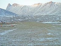  @ Grise Fiord Airport - Looking down runway 32. - by Tim Kalushka