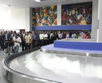  - Haitian President Michel Martelly during the inauguration of the Arrival area of the Toussaint Louverture International Airport of Port-au-Prince - by Unknown