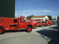  - Malaga airport's old fire engines all lined up.  - by Guitarist