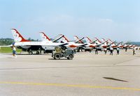  - US Air Force Thunderbird F-16A Fighting Falcons at the 1989 Stewart International Airport Air Show, Newburgh, NY - by scotch-canadian