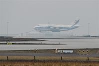  - Coming out of the fog: Landing AN124 on rwy 08R observed by a lunatic waiting for inbound traffic at rwy 08L... - by Holger Zengler