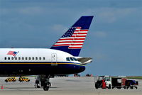  - Apron 1 west is glowing in blue and white and red and orange and yellow... - by Holger Zengler