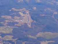  @ Elkin Municipal Airport - Looking down RWY 7 from 10,000 ft. - by Bob Simmermon