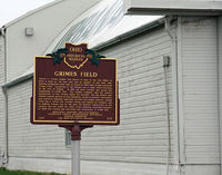  - This marker details the very interesting history of Grimes Field.  - by Daniel L. Berek