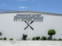  - Commemorative Air Force-Southern California Wing-Hangar One with added four-blade prop. Impressive! I was told this huge prop came from a Lockheed C-130 Hercules. - by Doug Robertson