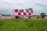  - Runway caravan, Charlette diesel tug and the two Grob Vigilant T.1 motor gliders operated by 636 VGS at Swansea Airport. - by Roger Winser
