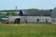 - The black hangar behind the Billet building is a Mains type hangar, also know as an Admiralty 'S' type - by Chris Hall
