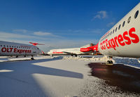  - OLT Express Germany Fokker 100 Fleet stored at EDDR/SCN after bankruptcy. - by Wilfried_Broemmelmeyer