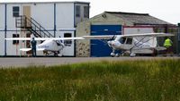  - Resident Ikarus C42 microlight aircraft operated by the Gower Flight Centre. - by Roger Winser