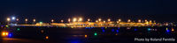  - Albuquerque's International Terminal (Sunport) at night from the runway side. - by Roland Penttila