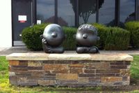  - Charlie and Linus outside, in front of the terminal building - by Timothy Aanerud