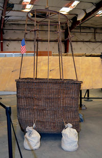  - Old balloon gondola on display at the Texas Air Museum - by Ronald Barker