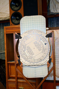  - Classroom AN-C-74 Prayer wheel.  In the 1960s to the early 1970s, Stinson Field was home to USAF T-41 training.  Pilots and navigators use this instrument for flight planning and enroute navigation data, winds, fuel consumption, eta.  No GPS computers. - by Ronald Barker
