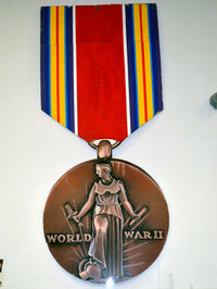  - Giant size US World War II Victory Medal at the Texas Air Museum - by Ronald Barker