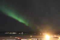  - The threshold of Alta's runway with a magical Northern Lights display - by Pete Hughes
