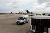  - This special view is possible when leaving a CRJ 9 expecting a beautiful day on rather interesting DUS 
Airport.... - by Holger Zengler