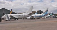 - B737s at European apron include VP-BYU, VP-BXN. SX-VIP, N470AC and N565EL - by John Coates