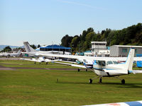  - Looking westwards across the GA park towards the main apron and tower at Dundee Riverside EGPN - by Clive Pattle