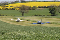  - Down the taxiway to the 26 threshold for take-off. Fishburn Airfield, May 2014. - by Malcolm Clarke