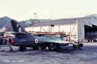 - RAF Hawker Hunter outside the HAECO hangar,1967 - by metricbolt