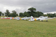  - Chipmunk line-up at The De Havilland Moth Club's 28th International Moth Rally at Woburn Abbey Park. August 2013. - by Malcolm Clarke