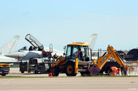  - On-going repairs on the 29 R Sqn ramp at RAF Coningsby - doesn't stop the flying. - by Clive Pattle