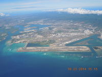  @ Honolulu International Airport - Overview of PHNL and Pearl Harbor looking north. - by John J. Boling