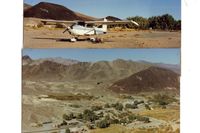  - N6369E at Shoshone and picture of the small village that is so close that when landing on runway 15 you fly right over Shoshone on short final. I have always landed on 33 and departed on 15 wind permitting.View is to the west & DV. - by S B J